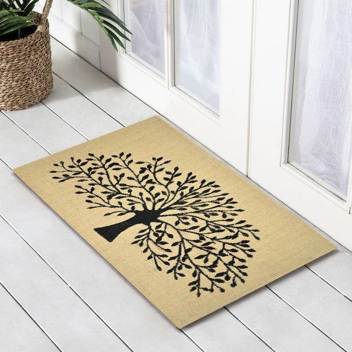 Tree of Life Jute Doormat Latex Backed, 40x70cm - Ozark Home