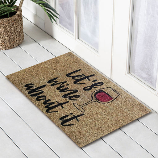 Let's Wine About It PVC Backed Doormat, 45x75cm - Ozark Home