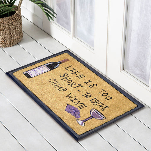 Life Is Too Short, Bevelled Coir Doormat, 40x70cm - Ozark Home