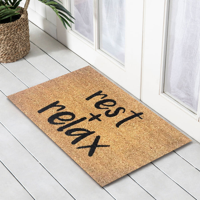 Rest & Relax, PVC Backed Doormat, 45x75cm - Ozark Home