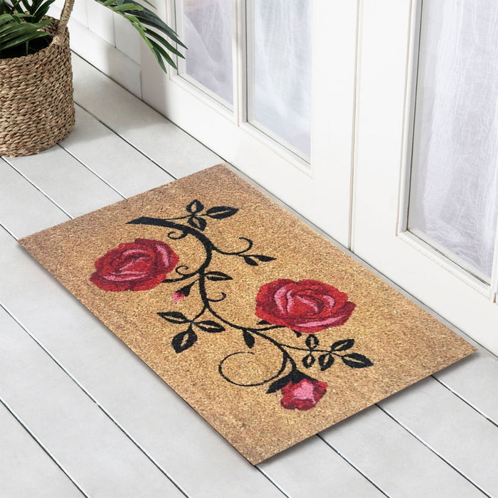 Roses PVC Backed Doormat, 45x75cm - Ozark Home