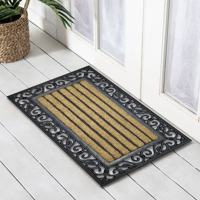 Pattern Rubber & Coir Doormat, 40x70cm - Ozark Home