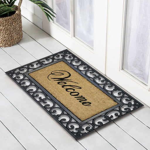 Welcome Rubber & Coir Doormat, 45x75cm - Ozark Home