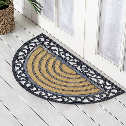 Protractor Large Rubber & Coir Doormat, 75x120cm - Ozark Home