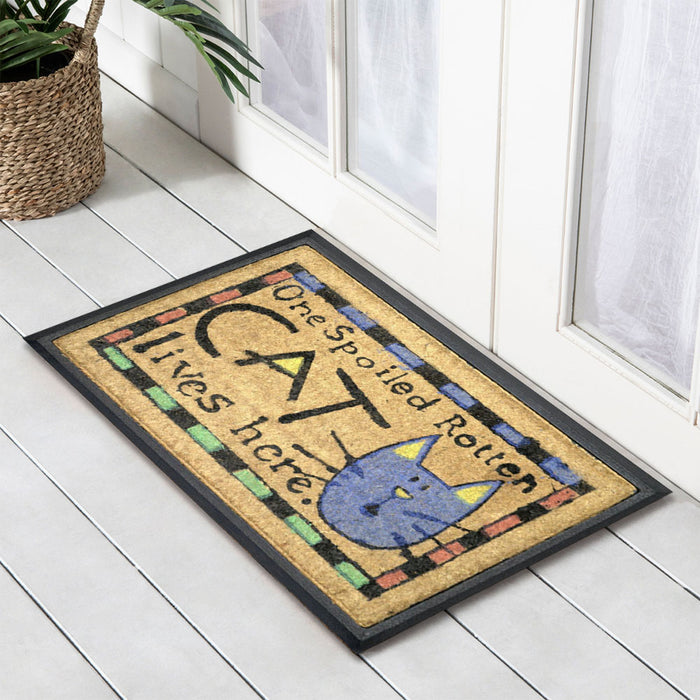 One Spoiled Rotten Cat, Bevelled Coir Doormat, 40x70cm - Ozark Home