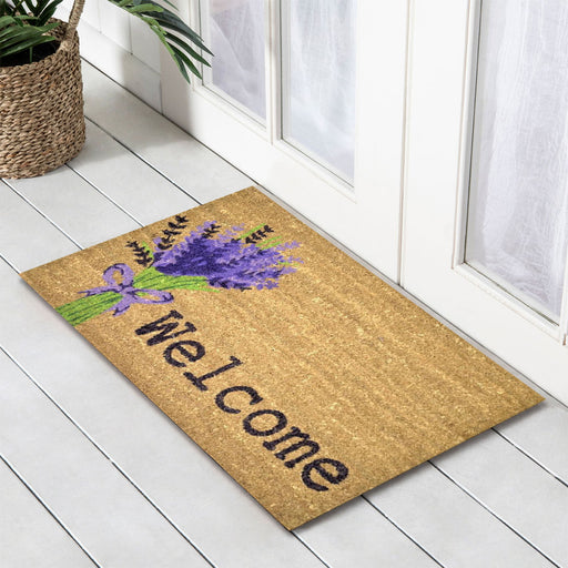 Lavender Welcome PVC Backed Doormat, 45x75cm - Ozark Home