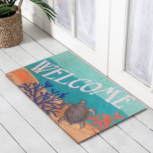 Welcome Turtle PVC Backed Doormat, 45x75cm - Ozark Home