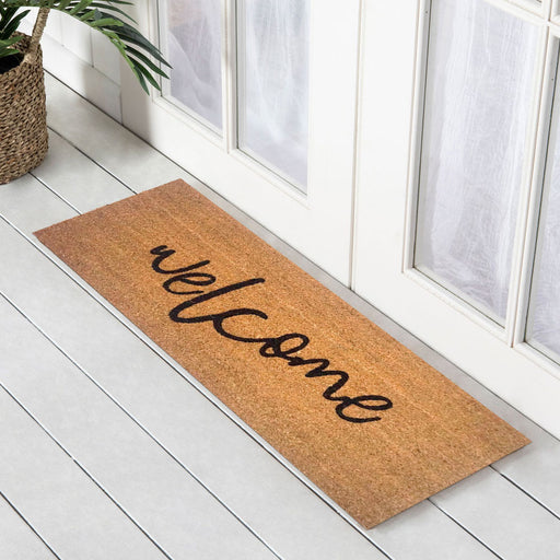 Welcome, Wide PVC Backed Doormat, 45x110cm - Ozark Home