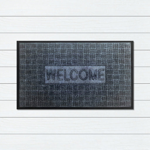 Welcome Grey Polyprop Doormat, 60x90cm, Doormats, Ozark Home 