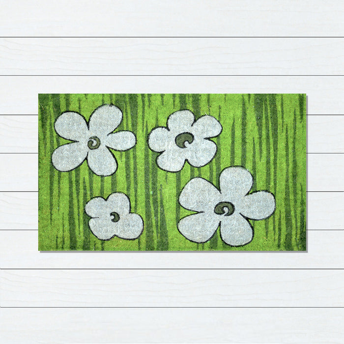 Blue Flowers FM2 Coir Doormat, 50x80cm, Doormats, Ozark Home 