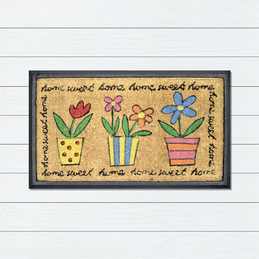 Home Sweet Home Plants, Bevelled Coir Doormat, 40x70cm - Ozark Home