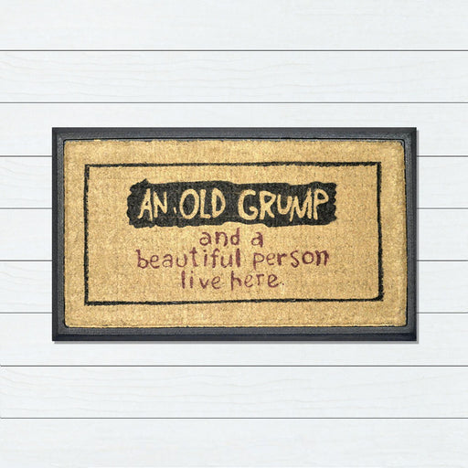 An Old Grump, Bevelled Coir Doormat, 40x70cm - Ozark Home