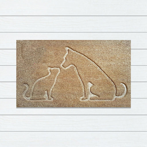 Cat & Dog Embossed Backed Doormat, 45x75cm - Ozark Home