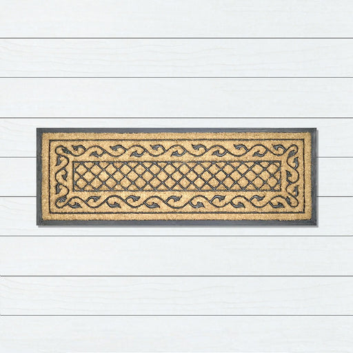 Crosses Pattern Wide Rubber & Coir Doormat, 45x120cm - Ozark Home