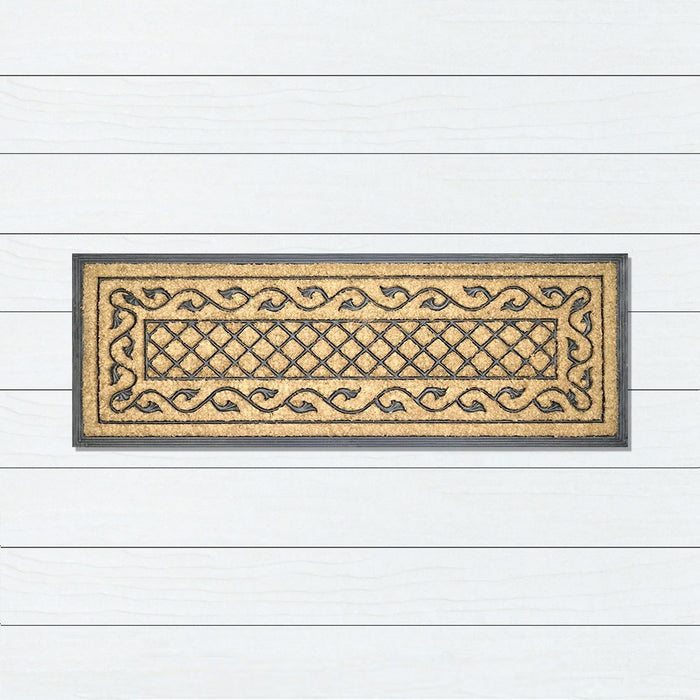 Crosses Pattern Wide Rubber & Coir Doormat, 45x120cm - Ozark Home