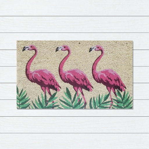 Flamingos PVC Backed Doormat, 45x75cm - Ozark Home