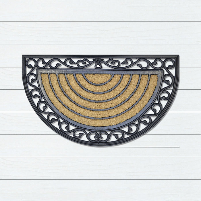 Protractor Large Rubber & Coir Doormat, 75x120cm - Ozark Home