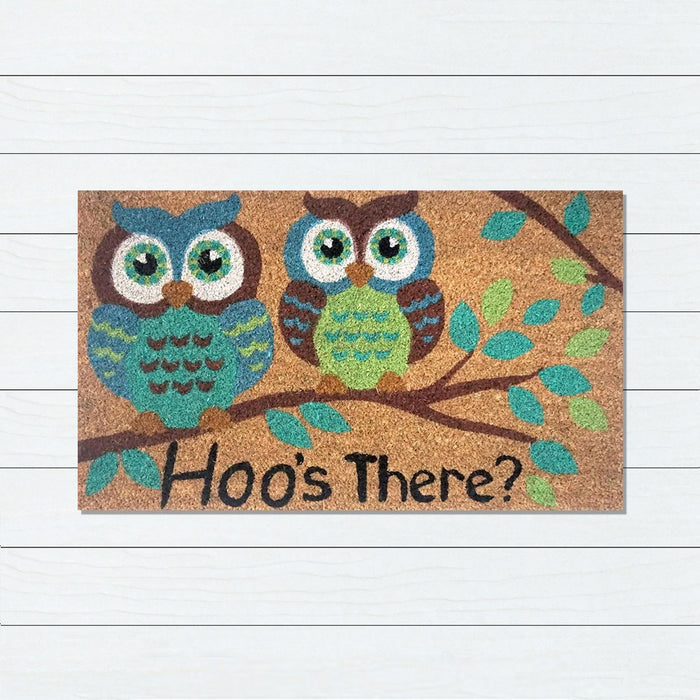 Hoo's There PVC Backed Doormat, 45x75cm - Ozark Home