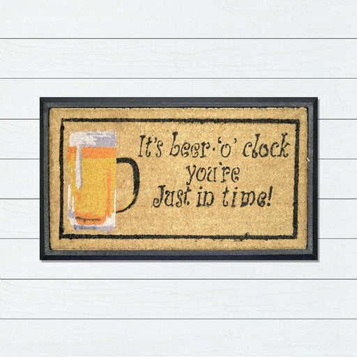 It's Beer O'Clock, Bevelled Coir Doormat, 40x70cm - Ozark Home