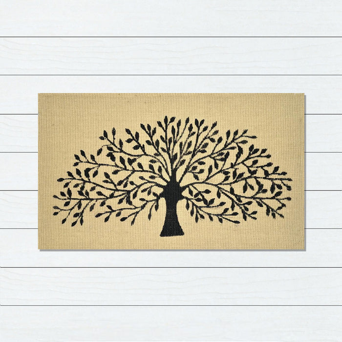 Tree of Life Jute Doormat Latex Backed, 40x70cm - Ozark Home