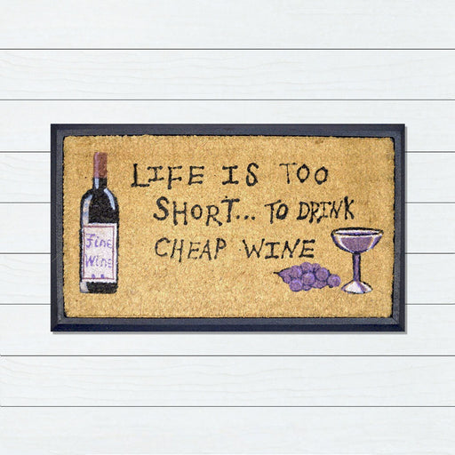 Life Is Too Short, Bevelled Coir Doormat, 40x70cm - Ozark Home