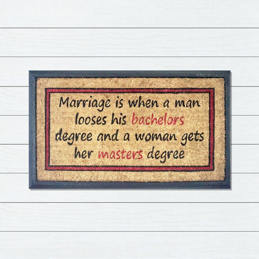 Marriage Is When, Bevelled Coir Doormat, 40x70cm - Ozark Home