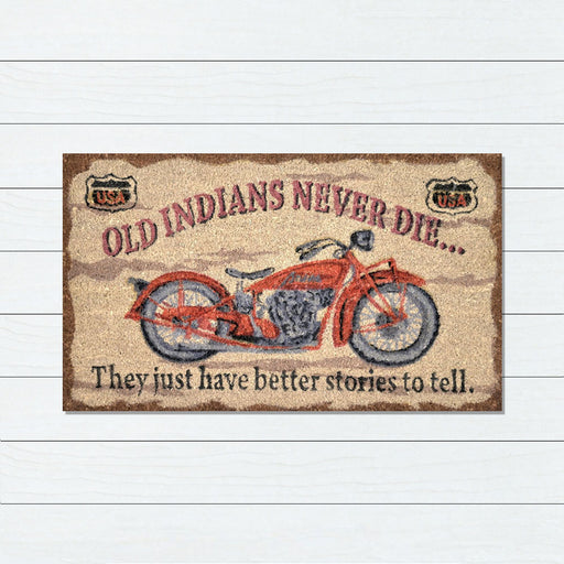 Old Indians Never Die, PVC Backed Doormat, 45x75cm - Ozark Home