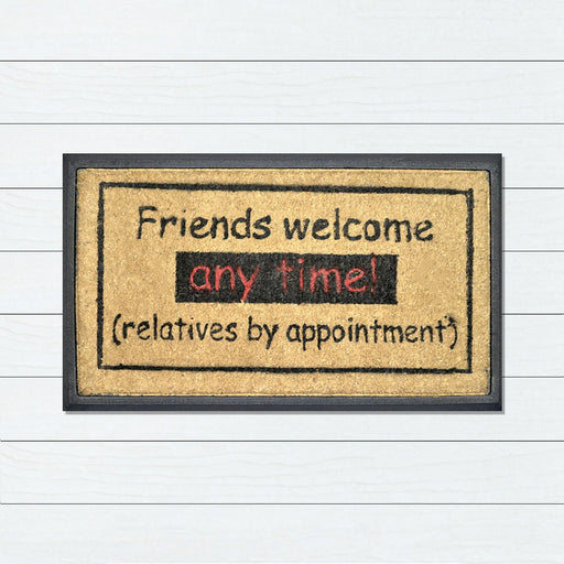 Friends Welcome Anytime, Bevelled Coir Doormat, 40x70cm - Ozark Home