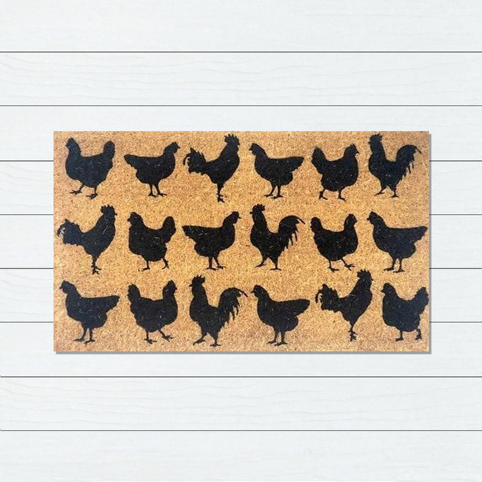 Roosters PVC Backed Doormat, 50x80cm - Ozark Home