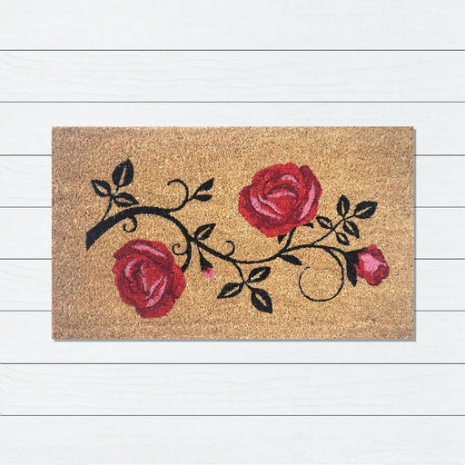 Roses PVC Backed Doormat, 45x75cm - Ozark Home