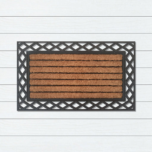 Lines Rubber & Coir Doormat, 45x75cm - Ozark Home