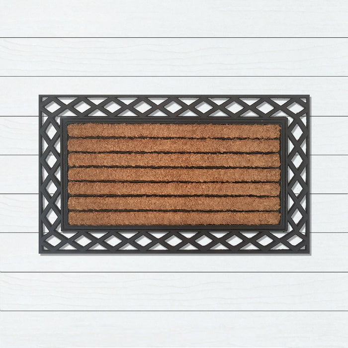 Lines Rubber & Coir Doormat, 45x75cm - Ozark Home