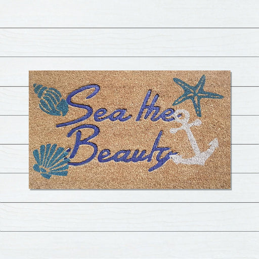 Sea The Beauty PVC Backed Doormat, 45x75cm - Ozark Home