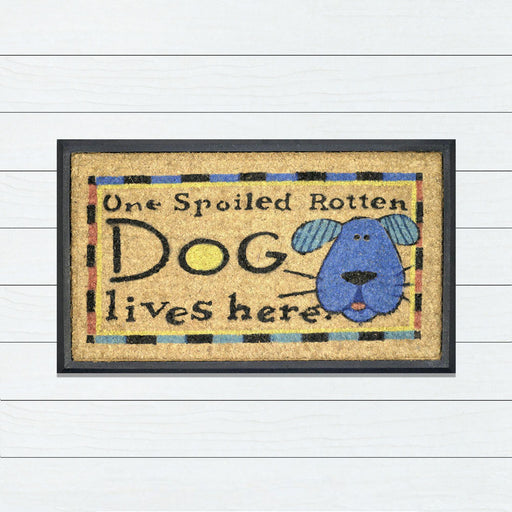 One Spoiled Rotten Dog, Bevelled Coir Doormat 40x70cm - Ozark Home