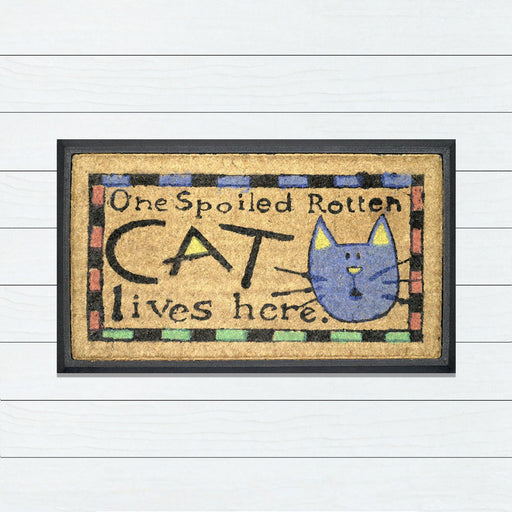 One Spoiled Rotten Cat, Bevelled Coir Doormat, 40x70cm - Ozark Home