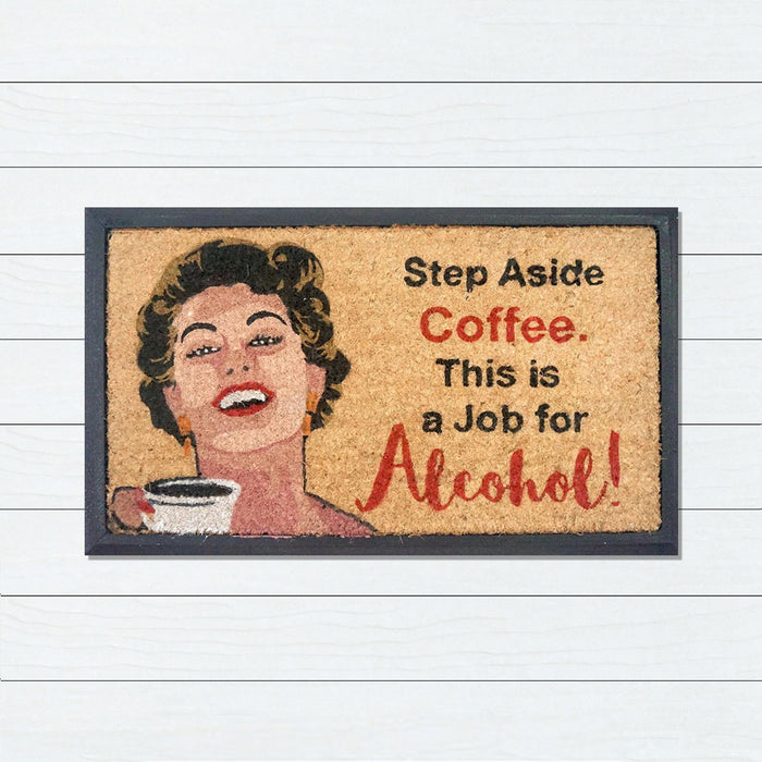 Step Aside Coffee, Bevelled Coir Doormat, 40x70cm - Ozark Home