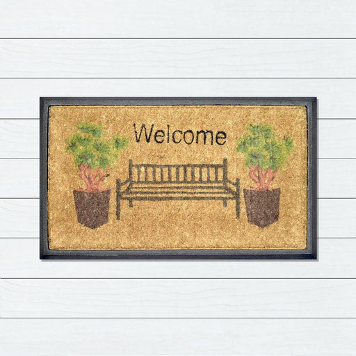 Welcome Bench, Bevelled Coir Doormat, 40x70cm - Ozark Home