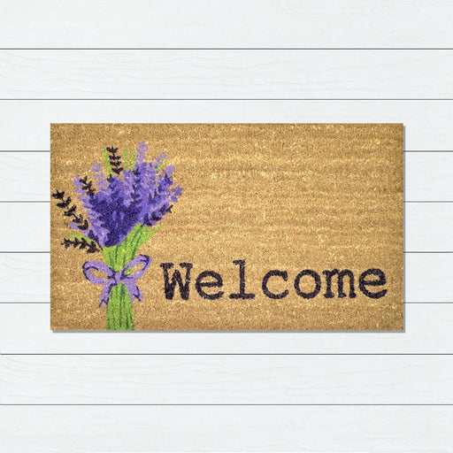 Lavender Welcome PVC Backed Doormat, 45x75cm - Ozark Home