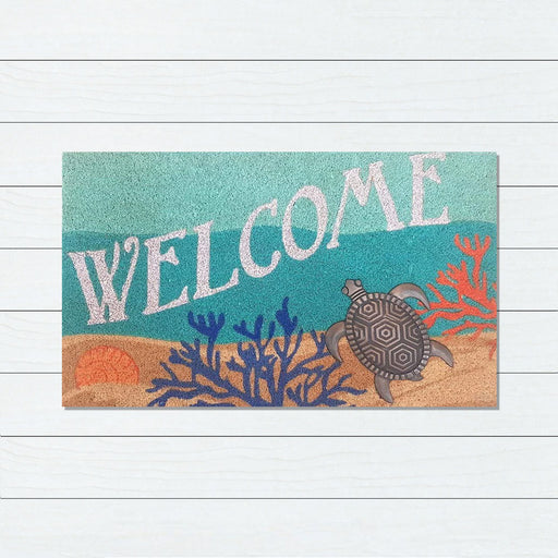 Welcome Turtle PVC Backed Doormat, 45x75cm - Ozark Home