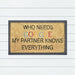 Who Needs Google, Bevelled Coir Doormat, 40x70cm - Ozark Home