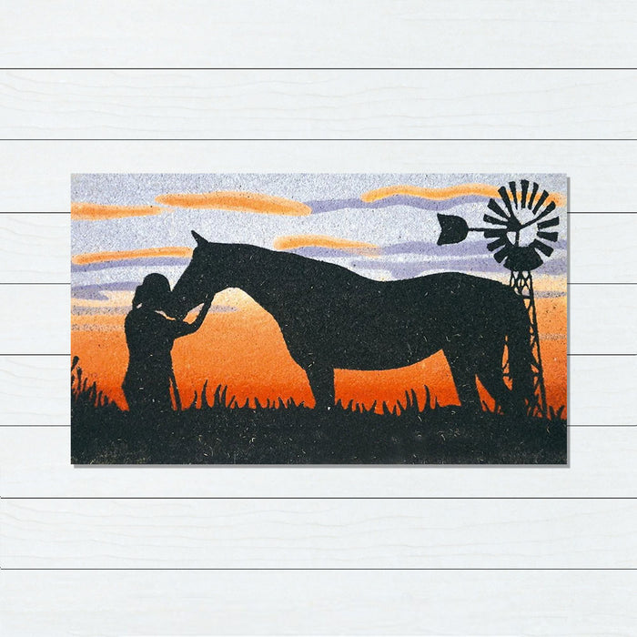 Horse Sunset PVC Backed Doormat, 45x75cm - Ozark Home