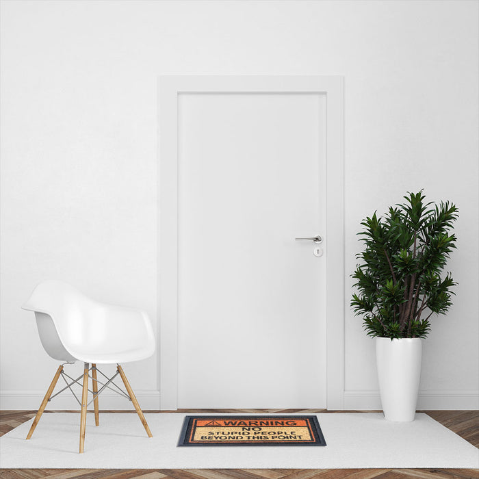 No Stupid People, Bevelled Coir Doormat, 40x70cm - Ozark Home