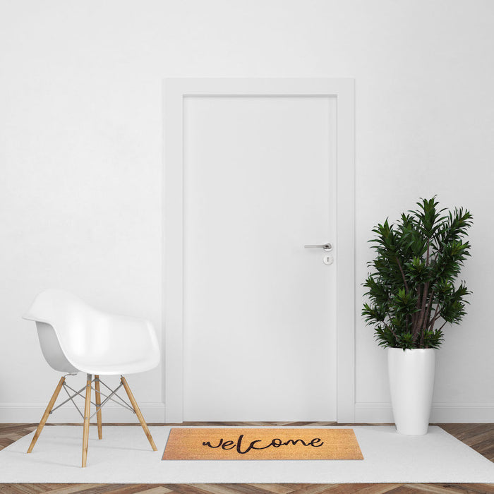 Welcome, Wide PVC Backed Doormat, 45x110cm - Ozark Home