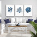 Hamptons Watercolour Blue Set of Three Piece Art Print, Wall Art, Ozark Home 