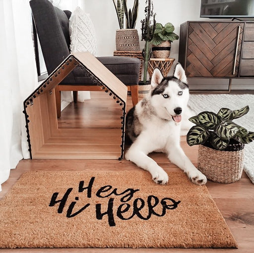 Hey Hi Hello, PVC Backed Doormat, 45x75cm - Ozark Home
