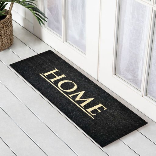 Home Black, Wide PVC Backed Doormat, 45x110cm - Ozark Home